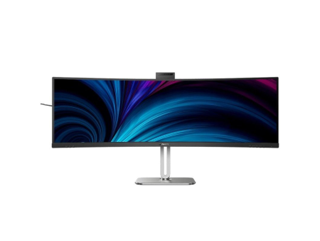 Monitor Profesional Ultraparonámico Curvo Philips 49B2U6900CH 48.8'/ Dual QHD/ Multimedia/ Regulable en altura/ Webcam/ Negro