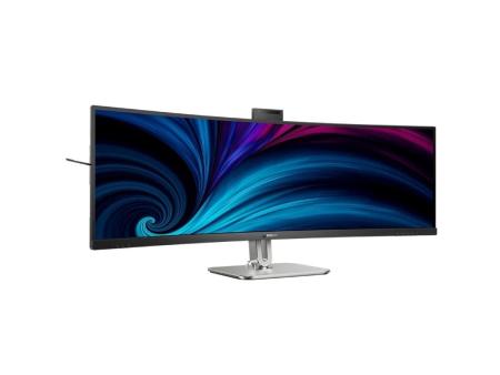 Monitor Profesional Ultraparonámico Curvo Philips 49B2U6900CH 48.8'/ Dual QHD/ Multimedia/ Regulable en altura/ Webcam/ Negro