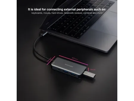 Hub USB 3.2 Gen1 Nanocable 10.16.1005/ 3xUSB/ 1xUSB Tipo-C/ 1xUSB Tipo-C PD