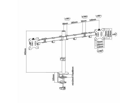 Soporte para 2 Monitores Aisens DT32TSR-041/ hasta 8kg