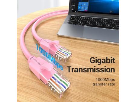 Cable de Red RJ45 UTP Vention IBEPH Cat.6/ 2m/ Rosa