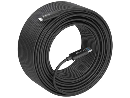 Cable USB 3.2 Tipo-C AOC Aisens A157-0926/ USB Tipo-C Macho - USB Macho/ 10Gbps/ 25m/ Negro