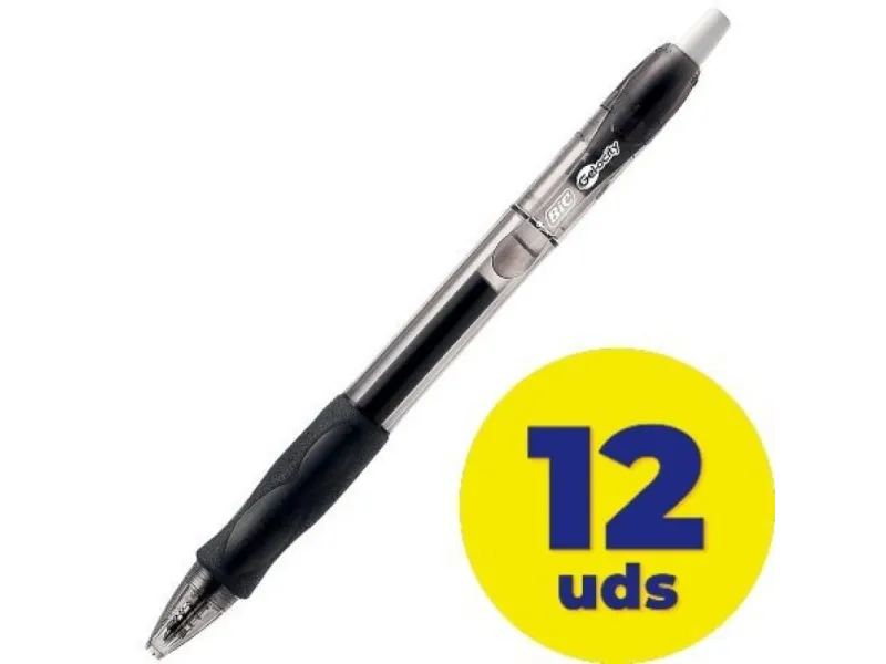 Caja de Bolígrafos de Tinta de Gel Bic Gelocity 526275/ 12 unidades/ Negros