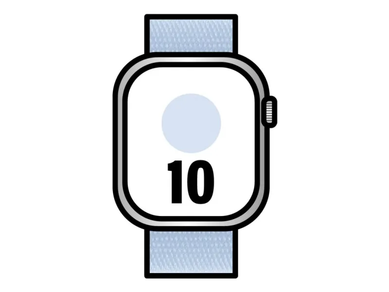 Apple Watch Series 10/ GPS/ 42mm/ Caja de Aluminio / Correa Loop Deportiva Azul Nube Apple Watch Series 10/ GPS/ 42mm/ Caja de Aluminio / Correa Loop Deportiva Azul Nube