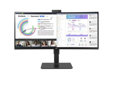 Monitor Profesional Ultrapanorámico Curvo LG 34BQ77QC-B 34'/ WQHD/ Webcam/ Multimedia/ Regulable en altura/ Negro