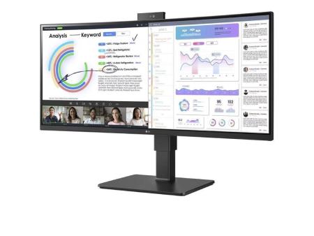 Monitor Profesional Ultrapanorámico Curvo LG 34BQ77QC-B 34'/ WQHD/ Webcam/ Multimedia/ Regulable en altura/ Negro