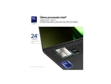 Portátil LG Gram 14Z90S-V.AP55B Intel Core Ultra 5-125H/ 16GB/ 512B SSD/ 14'/ Win11 Pro
